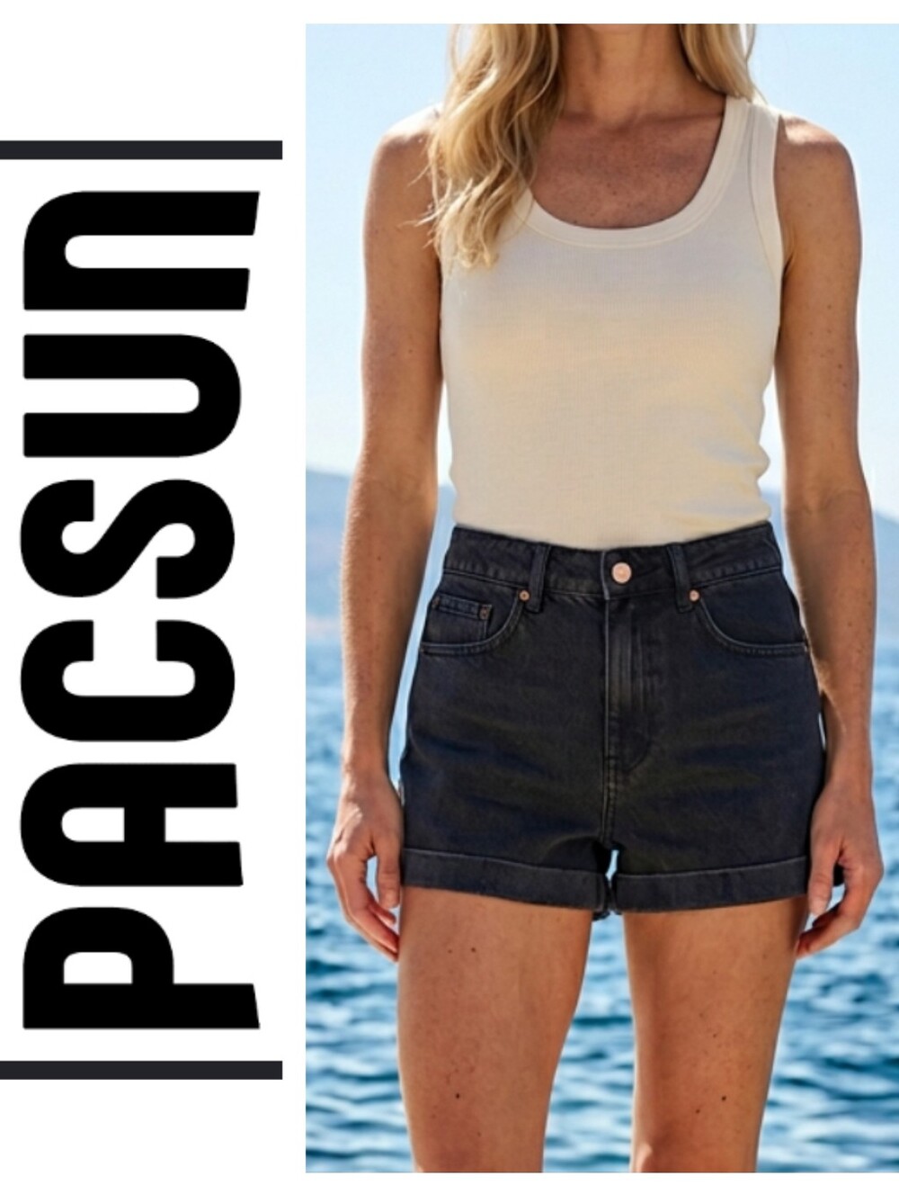 PacSun Black High-Rise Denim Shorts